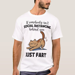 Funny Cat Social Distancing Sprichwort T-Shirt