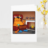 Funny Cat Spaß Behalten in Touch Grußkarte Karte (Gelbe Blume)