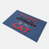 Funny Cat Spaß Blauer Begrüßungstor matt Fußmatte (Schrägansicht)