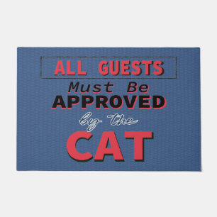 Funny Cat Spaß Blauer Begrüßungstor matt Fußmatte