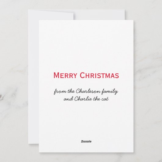 Funny Cat Spaß Feiertagskarte (Rückseite)