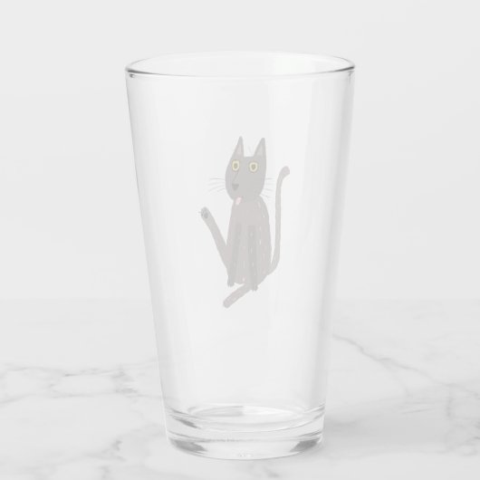 Funny Cat Spaß Glas (Rückseite)