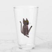 Funny Cat Spaß Glas (Vorderseite)