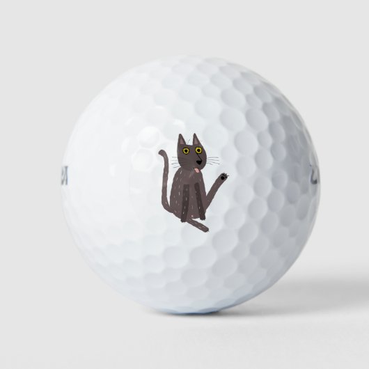Funny Cat Spaß Golfball (Vorderseite)