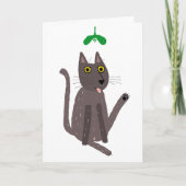Funny Cat Spaß Holiday Karte (Vorderseite)