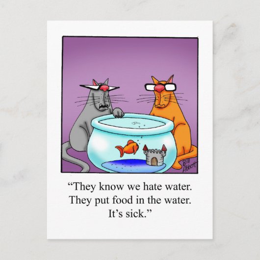 Funny Cat Spaß Postcard Postkarte (Vorderseite)