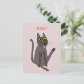 Funny Cat Spaß Postkarte (Stehend Vorderseite)