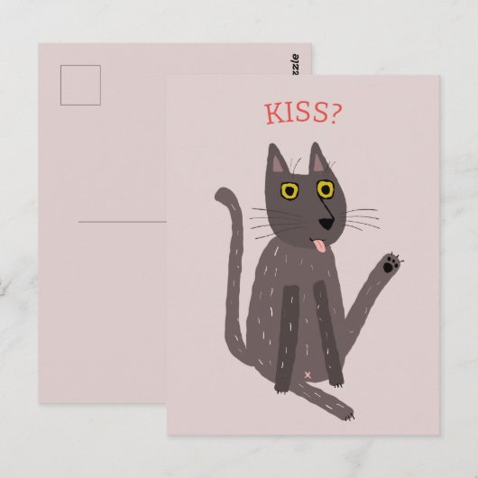 Funny Cat Spaß Postkarte (Vorne/Hinten)