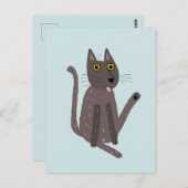 Funny Cat Spaß Postkarte (Vorne/Hinten)