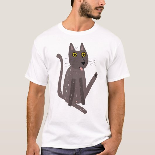 Funny Cat Spaß T-Shirt (Vorderseite)