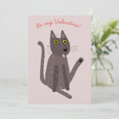 Funny Cat Spaß Valentine Feiertagskarte (Stehend Vorderseite)