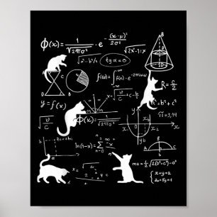 Funny Cat spielen mit Mathe Formeln Kitten Katze u Poster