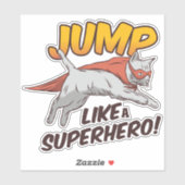Funny Cat springt wie ein Superheld Masked Kitty Aufkleber (Blatt)