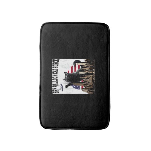 Funny Cat Spy Balloon Badematte (Vorderseite Vertikal)