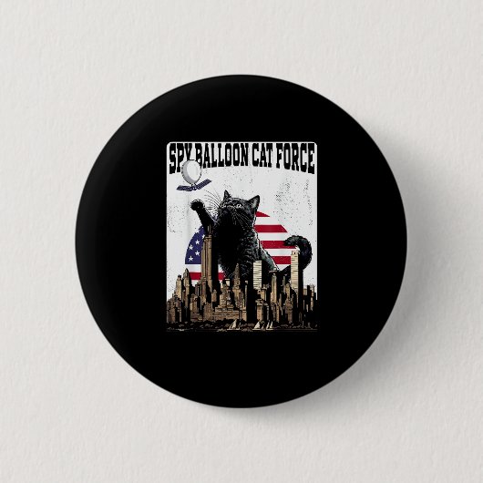 Funny Cat Spy Balloon Button (Vorderseite)