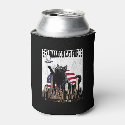 Funny Cat Spy Balloon Dosenkühler (Kanne Vorderseite)