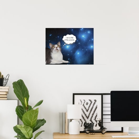 Funny Cat Star Gazer Poster (Heimbüro)