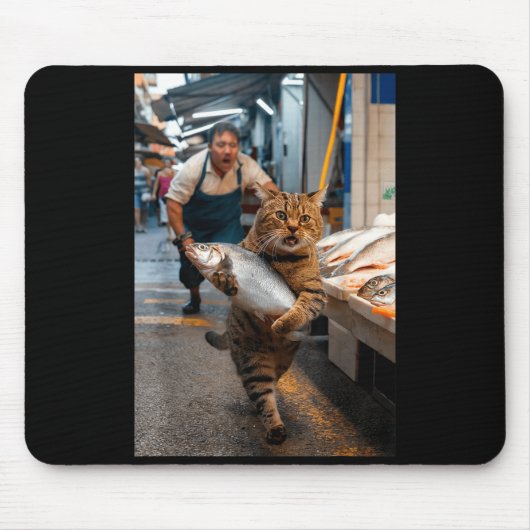 Funny Cat Stealing Fi-shirt  Mousepad (Vorne)