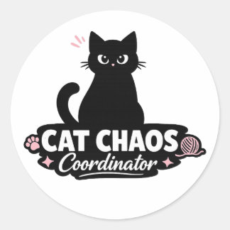 Funny Cat Sticker / Cat Chaos Coordinator Pun 