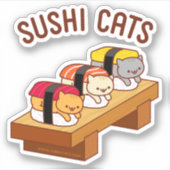 Funny Cat Sticker - SUSHI CATS (Vorderseite)