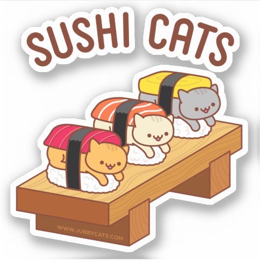 Funny Cat Sticker - SUSHI CATS (Vorderseite)