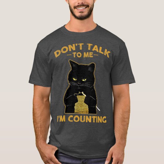 Funny Cat Strick reden nicht mit mir im zählen T-Shirt (Vorderseite)