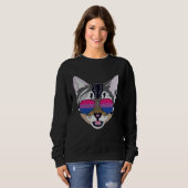 Funny Cat Sunglasses Bisexual Bi Pride Flag Gift Sweatshirt (Vorne ganz)