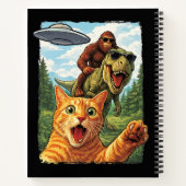 Funny Cat T-Rex Bigfoot UFO Selfie Alien Notebook Notizblock (Rückseite)