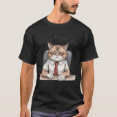 Funny Cat T-Shirt | Boss Mode On Until Lunch (Vorderseite)