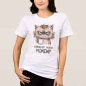 Funny Cat T-Shirt | Current Mood Monday Tri-Blend Shirt (Vorderseite)