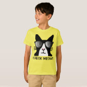 Funny Cat T - Shirt für Kinder, KARO MEOWT (Vorne ganz)