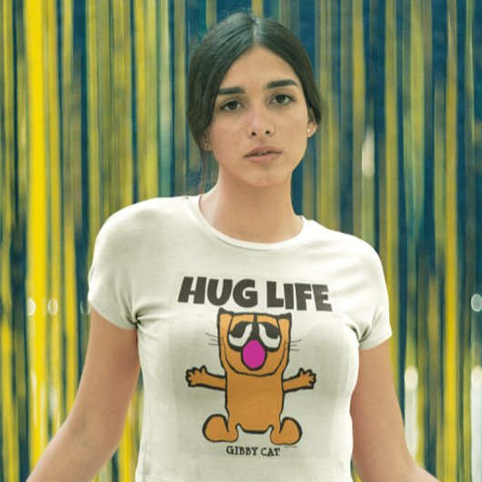 Funny Cat T - Shirt, HUG LIFE, Gibby Cat T-Shirt