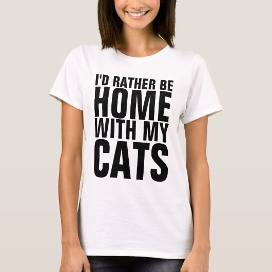 Funny Cat T - Shirt, ID SEIN, SONDERN ZUHAUSE MIT T-Shirt (Vorderseite)