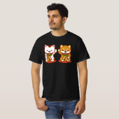 Funny Cat T - Shirt - Maneki-neko Hoch fünf (Vorne ganz)