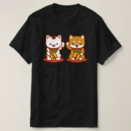 Funny Cat T - Shirt - Maneki-neko Hoch fünf