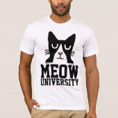 Funny Cat T - Shirt, MEOW UNIVERSITY T-Shirt (Vorderseite)