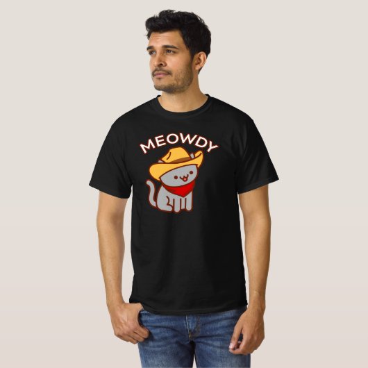 Funny Cat T - Shirt - "MEOWDY" (Vorne ganz)