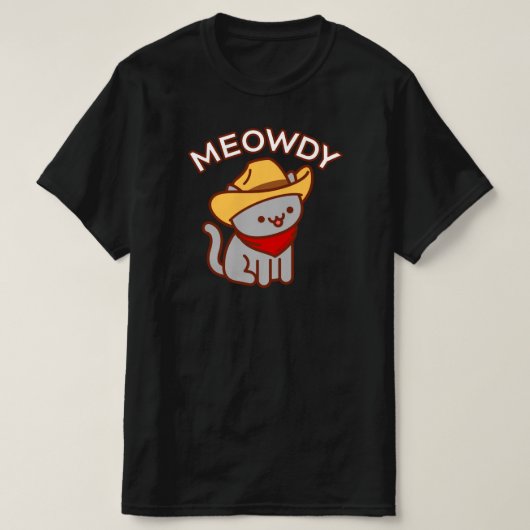 Funny Cat T - Shirt - "MEOWDY" (Design vorne)