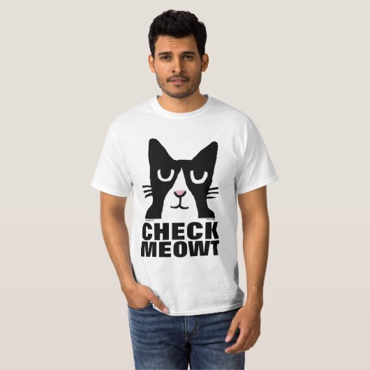 Funny Cat T - Shirt, Panda Kitty KARO MEOWT T-Shirt (Vorne ganz)