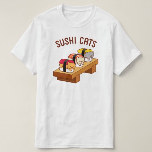 Funny Cat T - Shirt - SUSHI CATS (Design vorne)