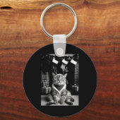 Funny Cat Taking A Selfie Christmas Xmas Pajamas H Schlüsselanhänger (Vorderseite)