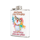 Funny Cat Talk an sich selbst - Niedliche und humo Flachmann (Links)