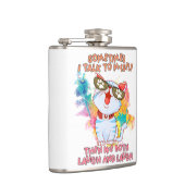 Funny Cat Talk an sich selbst - Niedliche und humo Flachmann (Rechts)