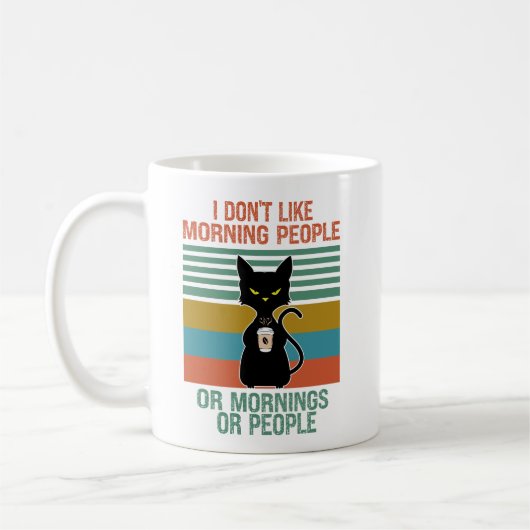 Funny Cat Tasse, antisoziale Katze, Gemeine Katze Kaffeetasse (Links)