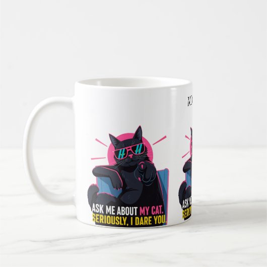 Funny Cat Tasse - Frag mir über mein Cat Zitat (Links)