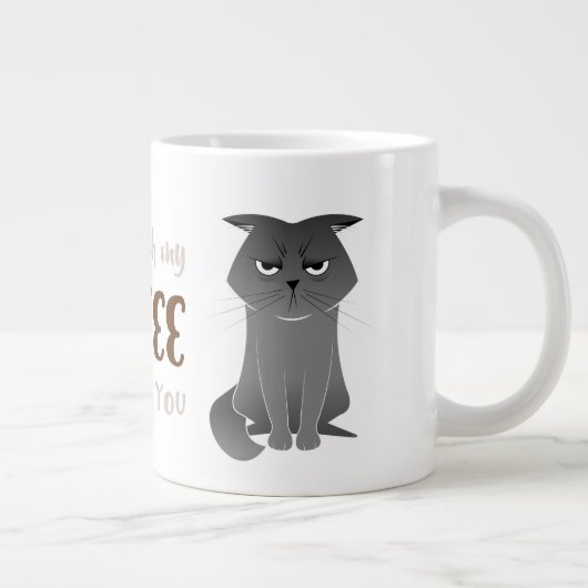 Funny Cat Tasse - Grumpy Gray Cat (Rechts)