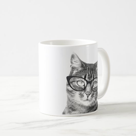 Funny Cat Tasse | Kitten mit Nerdbrille (VorderseiteRechts)