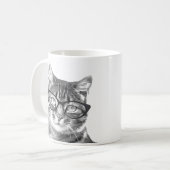 Funny Cat Tasse | Kitten mit Nerdbrille (Vorderseite Links)
