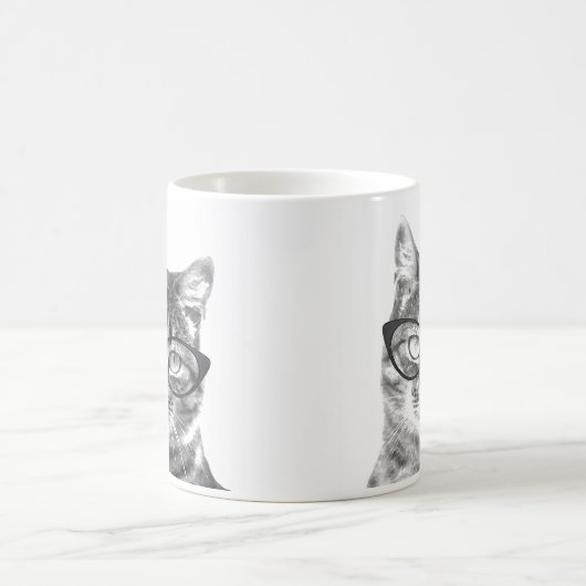 Funny Cat Tasse | Kitten mit Nerdbrille (Mittel)