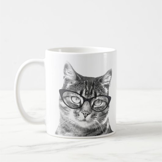 Funny Cat Tasse | Kitten mit Nerdbrille (Links)